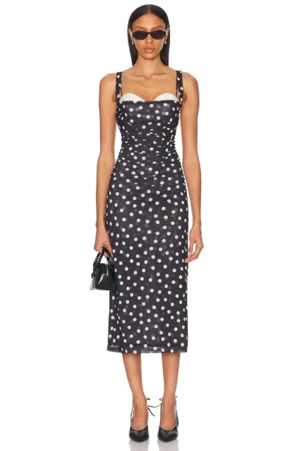 LPA Carla Midi Dress Black (1)