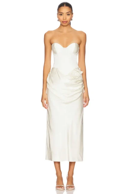 LPA Ilaria Corset Midi Dress (1)